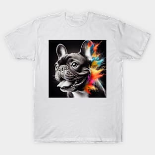 Colorful Gaze: French Bulldog Charm T-Shirt